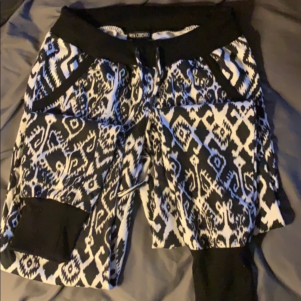 Black and White Jogger Pants. Size Small.